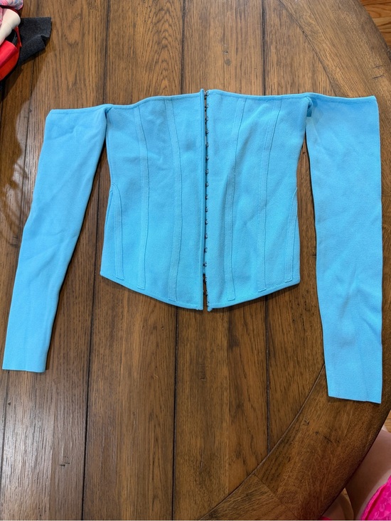 Zara Tops - Zara Light Blue Off-Shoulder Corset Top